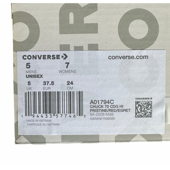 ❤️Converse Chuck Taylor All Star 70 Comme des Garcons PLAY 5 Mens Shoes A01794C - Picture 8 of 11